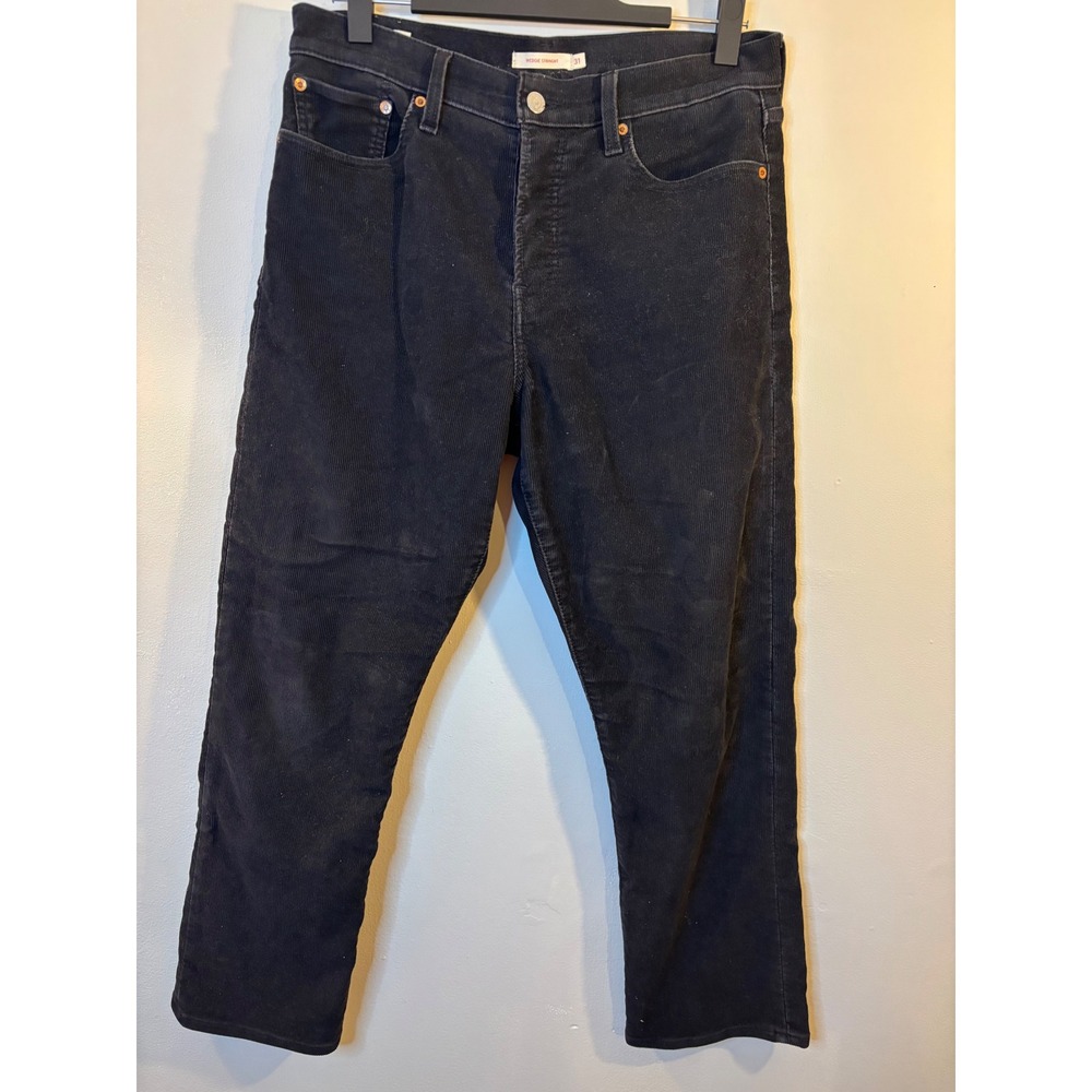 LEVI'S Black Corduroy Wedgie Straight Pants 31 Premium